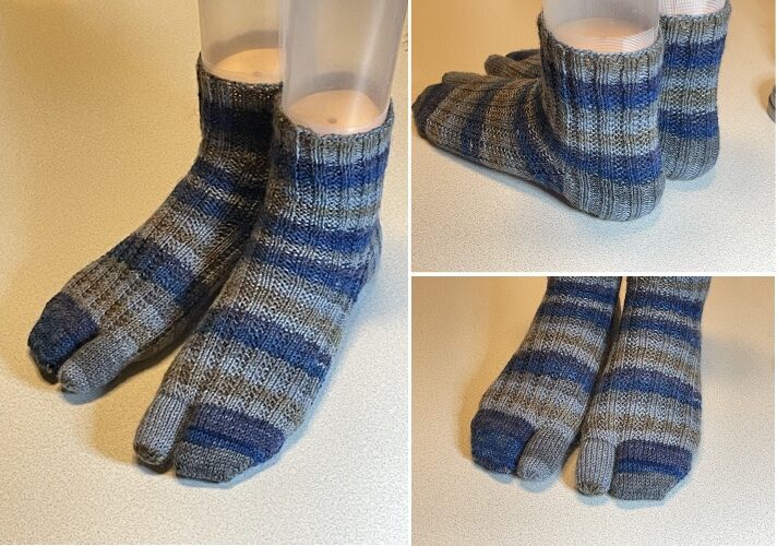 簡単な模様編みの足袋ソックス